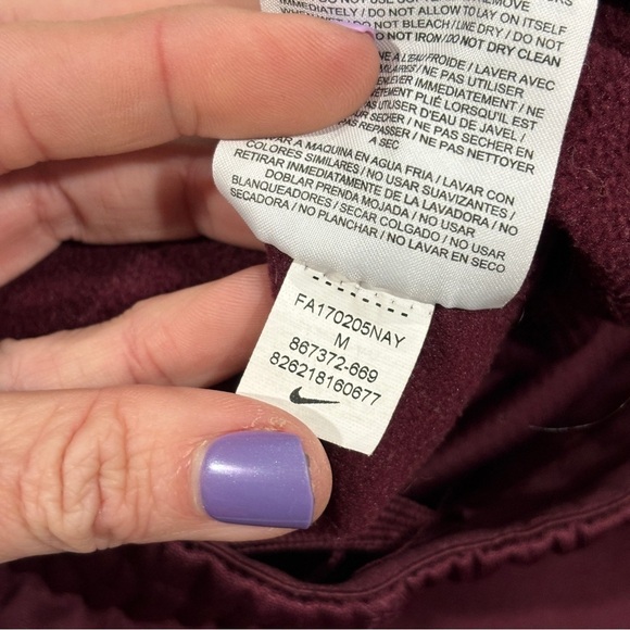 Nike Women's Therma Training Pants Burgundy/White Dri-Fit (867372-669) Size M - Picture 8 of 13